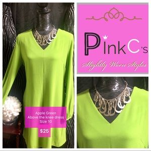 Apple Green dress above the knee